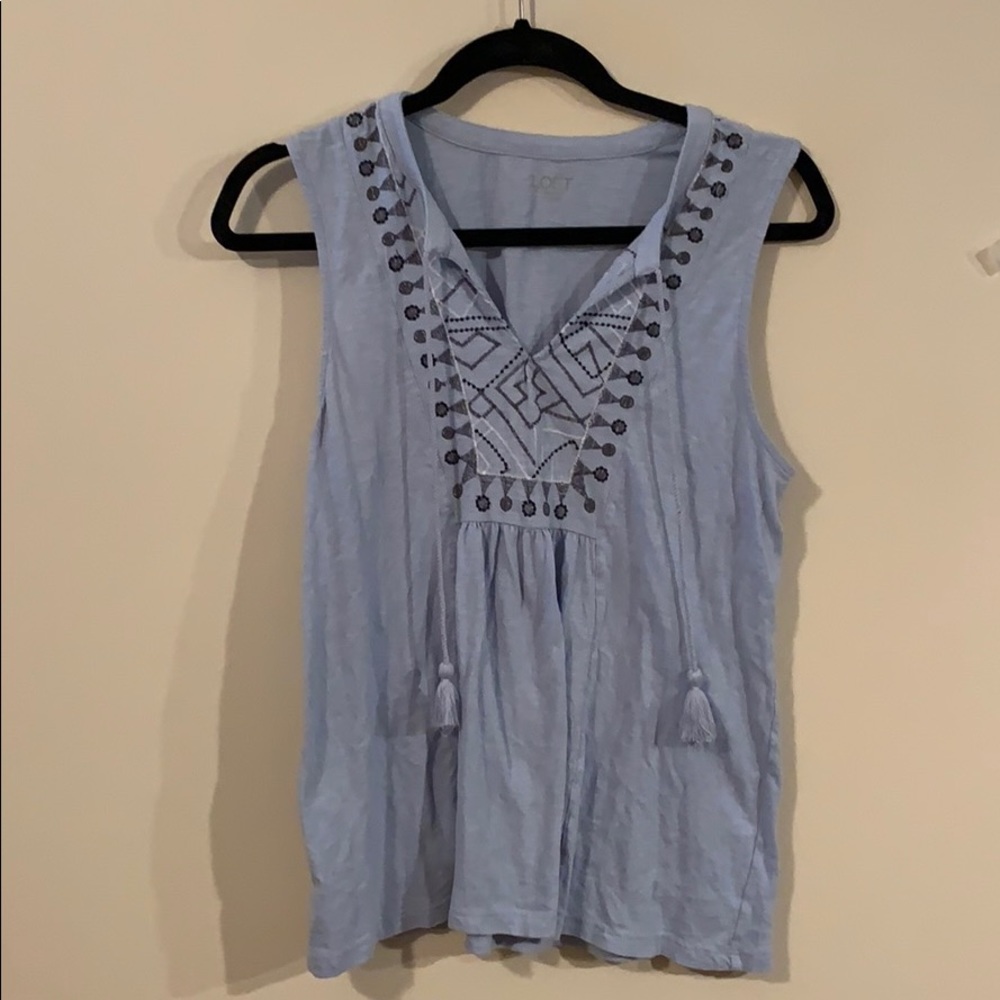 LOFT Light Blue Sleeveless Blouse